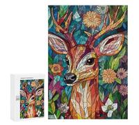 300 PCS Rompecabezas para Adultos Mosaic Deer Portrait Rompecabezas para Adultos Juego De Ingenio Pero Divertidos Y Regalos Humorísticos para Amigos Y Familiares 300 PCS