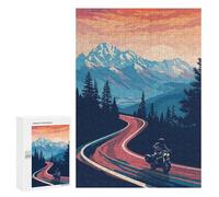 300 PCS Rompecabezas para Adultos Motorcycle Mountain Road Rompecabezas para Adultos Juguetes Antiestrés Una Obra De Arte Difícil Y Desafiante 300 PCS