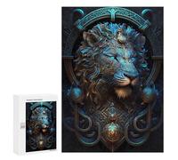 300 PCS Rompecabezas para Adultos Mystical Cosmic Blue Lion Rompecabezas para Adultos Juguetes Antiestrés Una Obra De Arte Difícil Y Desafiante 300 PCS