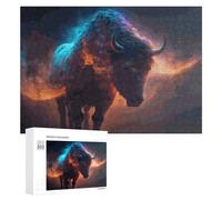 300 PCS Rompecabezas para Adultos Neon Bull A Digital Artwork Rompecabezas para Adultos Juguete Decoración De Pared Pero Divertido Y Humorístico Desafiante De Completar 300 PCS