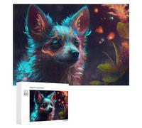 300 PCS Rompecabezas para Adultos Neon Fox in Enchanted Forest Rompecabezas para Adultos Juguete Decoración De Pared Pero Divertido Y Humorístico Desafiante De Completar 300 PCS
