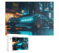 300 PCS Rompecabezas para Adultos Neon Future Cityscape with Sports Car Rompecabezas para Adultos Juguete Decoración De Pared Pero Divertido Y Humorístico Desafiante De Completar 300 PCS