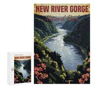 300 PCS Rompecabezas para Adultos New River Gorge National Park Rompecabezas para Adultos Juegos Familiares Regalos para Mujeres Interacción Entre Padres E Hijos 300 PCS