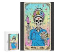 300 PCS Rompecabezas para Adultos Nurse Skeleton Tarot Card Rompecabezas para Adultos Juegos Familiares Regalos para Mujeres Interacción Entre Padres E Hijos 300 PCS