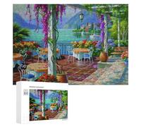 300 PCS Rompecabezas para Adultos Outdoor Cafe by The Lake Rompecabezas para Adultos Juguete Decoración De Pared Pero Divertido Y Humorístico Desafiante De Completar 300 PCS