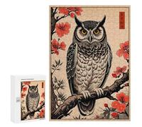 300 PCS Rompecabezas para Adultos Owl Japanese Art Rompecabezas para Adultos Juguete Decoración De Pared Mejora Los Recuerdos Regalos para Amigos Y Familiares 300 PCS
