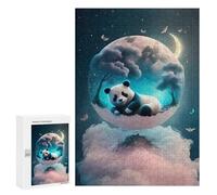 300 PCS Rompecabezas para Adultos Panda Dreams in Moonlight Rompecabezas para Adultos Juguetes Antiestrés Decoración del Hogar Cumpleaños Y Navidad 300 PCS