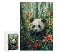 300 PCS Rompecabezas para Adultos Panda in Bamboo Forest Rompecabezas para Adultos Juegos Relajantes Corte De Precisión Cumpleaños Y Navidad 300 PCS
