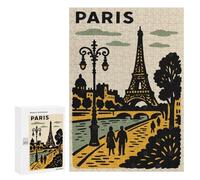 300 PCS Rompecabezas para Adultos Paris Travel Poster with Eiffel Tower Rompecabezas para Adolescentes Regalo De Cumpleaños Ayuda A Ejercitar El Cerebro Juego Desafiante Regalos 300 PCS