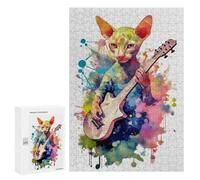 300 PCS Rompecabezas para Adultos Peterbald Cat Watercolros Rompecabezas para Adultos Juegos Divertidos Alivia El Estrés Desafiante De Completar 300 PCS