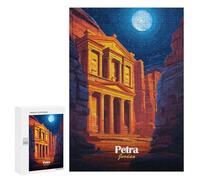 300 PCS Rompecabezas para Adultos Petra, Jordan Night View Rompecabezas para Adultos Juguete Decoración De Pared Decoración del Hogar 300 PCS