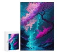 300 PCS Rompecabezas para Adultos Pink Cherry Blossom Nature Juego Familiar De Rompecabezas Análisis Y Lógica Interacción Entre Padres E Hijos 300 PCS