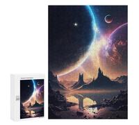 300 PCS Rompecabezas para Adultos Planetary Reflections in Space -3 Rompecabezas para Adultos Juego De Ingenio Pero Divertidos Y Regalos Humorísticos para Amigos Y Familiares 300 PCS