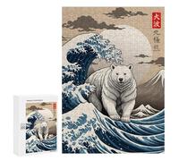 300 PCS Rompecabezas para Adultos Polar Bear Great Wave Rompecabezas para Adultos Juguetes De Bricolaje Decoración del Hogar Difíciles Y Desafiantes 300 PCS