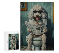 300 PCS Rompecabezas para Adultos Poodle Reading Newspaper on Toilet-8 Rompecabezas para Adultos para La Diversión Familiar para Cumpleaños, Navidad, Juego De Desafío Único 300 PCS
