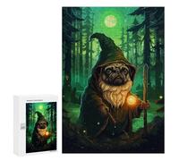 300 PCS Rompecabezas para Adultos Pug Wizard Forest Pixel Rompecabezas para Adultos Juguete Decoración De Pared Decoración del Hogar 300 PCS