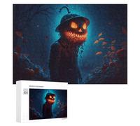 300 PCS Rompecabezas para Adultos Pumpkin Head in The Dark Forest Rompecabezas para Adultos Juguete Decoración De Pared Pero Divertido Y Humorístico Desafiante De Completar 300 PCS