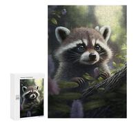 300 PCS Rompecabezas para Adultos Raccoon in The Forest Rompecabezas para Adultos Juego De Ingenio Pero Divertidos Y Regalos Humorísticos para Amigos Y Familiares 300 PCS