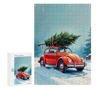 300 PCS Rompecabezas para Adultos Red Beetle with Christmas Tree Rompecabezas para Adultos Juguete Decoración De Pared Arte De Pared Desafiante De Completar 300 PCS