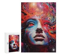 300 PCS Rompecabezas para Adultos Red Eye Galaxy Girl Rompecabezas para Adultos Juego De Ingenio Pero Divertidos Y Regalos Humorísticos para Amigos Y Familiares 300 PCS
