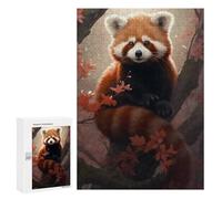300 PCS Rompecabezas para Adultos Red Panda In Forest Nature Rompecabezas para Adultos Juego De Ingenio Regalo De Cumpleaños Difícil Y Desafiante 300 PCS