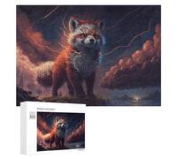 300 PCS Rompecabezas para Adultos Red Panda with Lightning Aura Rompecabezas para Adultos Juegos Divertidos Regalos para Mujeres Desafiantes De Completar 300 PCS