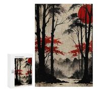 300 PCS Rompecabezas para Adultos Red Sun Forest Rompecabezas para Adultos Juguete Decoración De Pared Mejora Los Recuerdos Regalos para Amigos Y Familiares 300 PCS