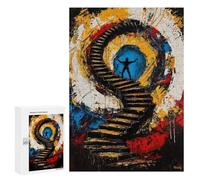 300 PCS Rompecabezas para Adultos Rompecabezas Ascension of The Mind - Expressionist Surreal Stairway Rompecabezas para Adultos Juguetes Antiestrés Juego Difícil Y Desafiante Regalos 300 PCS