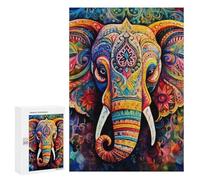 300 PCS Rompecabezas para Adultos Rompecabezas Colorful Elephant Mandala Art-2 Rompecabezas Juegos Relajantes Una Obra De Arte Cumpleaños 300 PCS