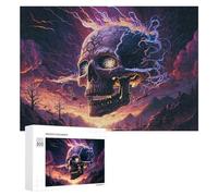 300 PCS Rompecabezas para Adultos Rompecabezas Electric Storm Skull -10 Rompecabezas para Adultos Juego De Ingenio Carrera De Velocidad De Manos Juego Desafiante Regalos 300 PCS
