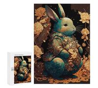 300 PCS Rompecabezas para Adultos Rompecabezas Elegant Rabbit Art Print-2 Rompecabezas para Adultos Juegos Relajantes Mejora La Memoria Cumpleaños 300 PCS