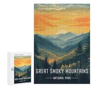 300 PCS Rompecabezas para Adultos Rompecabezas Great Smoky Mountains National Park Rompecabezas para Adultos Juguetes Antiestrés Juego Difícil Y Desafiante Regalos 300 PCS