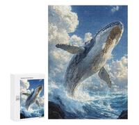 300 PCS Rompecabezas para Adultos Rompecabezas Humpback Whale Leap Rompecabezas para Adultos Juguetes Antiestrés Juego Difícil Y Desafiante Regalos 300 PCS