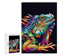 300 PCS Rompecabezas para Adultos Rompecabezas Iguana WPAP Pop Art Rompecabezas para Adultos Juguetes Antiestrés Juego Difícil Y Desafiante Regalos 300 PCS