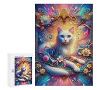 300 PCS Rompecabezas para Adultos Rompecabezas Magical Fantasy Cat Artwork -2 Rompecabezas para Adultos Juegos Relajantes Mejora La Memoria Cumpleaños 300 PCS