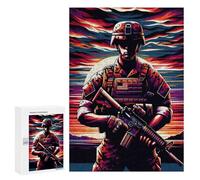 300 PCS Rompecabezas para Adultos Rompecabezas Marine Corps Sunset WPAP Rompecabezas para Adultos Juguetes Antiestrés Juego Difícil Y Desafiante Regalos 300 PCS