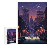 300 PCS Rompecabezas para Adultos Rompecabezas Montreal Canada Winter Cityscape Rompecabezas para Adultos Juguetes Antiestrés Juego Difícil Y Desafiante Regalos 300 PCS