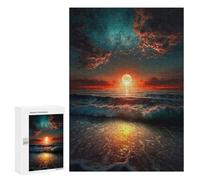 300 PCS Rompecabezas para Adultos Rompecabezas Ocean Sunset Waves-1 Rompecabezas para Adultos Juegos Relajantes Mejora La Memoria Cumpleaños 300 PCS