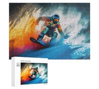 300 PCS Rompecabezas para Adultos Rompecabezas Snowboarder in Action Bold Colors Rompecabezas Juegos Relajantes Una Obra De Arte Cumpleaños 300 PCS