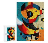 300 PCS Rompecabezas Para Adultos Rompecabezas Solar Orbit - Cosmic Abstract Geometry in Cyan, Vermillion, And Gold Rompecabezas Para Adultos Juguetes Antiestrés Juego Difícil Y Desafiante Regalos 300