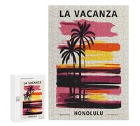 300 PCS Rompecabezas para Adultos Rompecabezas Tropical Honolulu Hawaii Rompecabezas para Adultos Juegos Relajantes Mejora La Memoria Cumpleaños 300 PCS