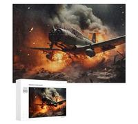 300 PCS Rompecabezas para Adultos Rompecabezas Warplane Crash Explosion Scene Rompecabezas Juegos Relajantes Una Obra De Arte Cumpleaños 300 PCS