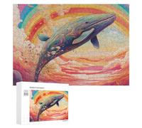 300 PCS Rompecabezas para Adultos Rompecabezas Whale of A Rainbow Dream Rompecabezas Juegos Relajantes Una Obra De Arte Cumpleaños 300 PCS