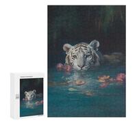 300 PCS Rompecabezas para Adultos Rompecabezas White Tiger in Water Rompecabezas para Adultos Juguetes Antiestrés Juego Difícil Y Desafiante Regalos 300 PCS