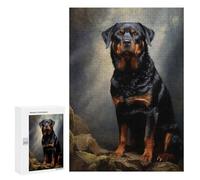 300 PCS Rompecabezas para Adultos Rottweiler Portrait Rompecabezas para Adultos Juguetes Antiestrés Una Obra De Arte Difícil Y Desafiante 300 PCS