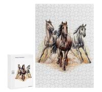 300 PCS Rompecabezas para Adultos Running 3 Horses Rompecabezas para Adultos Juegos Relajantes Corte De Precisión Cumpleaños Y Navidad 300 PCS