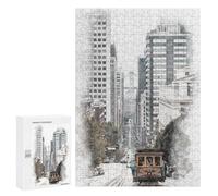 300 PCS Rompecabezas para Adultos San Francisco Cable Car Rompecabezas para Adultos Juguetes De Bricolaje Análisis Y Lógica Cumpleaños Y Navidad 300 PCS