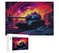 300 PCS Rompecabezas para Adultos Sci-Fi Tank Battle Scene Rompecabezas para Adultos Juego Práctico Corte De Precisión Interacción Entre Padres E Hijos 300 PCS