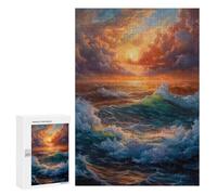 300 PCS Rompecabezas para Adultos Sea Ocean Sunset Waves Rompecabezas para Adultos Juego De Ingenio Pero Divertidos Y Regalos Humorísticos para Amigos Y Familiares 300 PCS