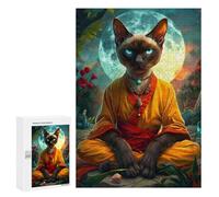 300 PCS Rompecabezas para Adultos Siamese Cat Mystic Rompecabezas para Adultos Juguete Decoración De Pared Mejora Los Recuerdos Regalos para Amigos Y Familiares 300 PCS